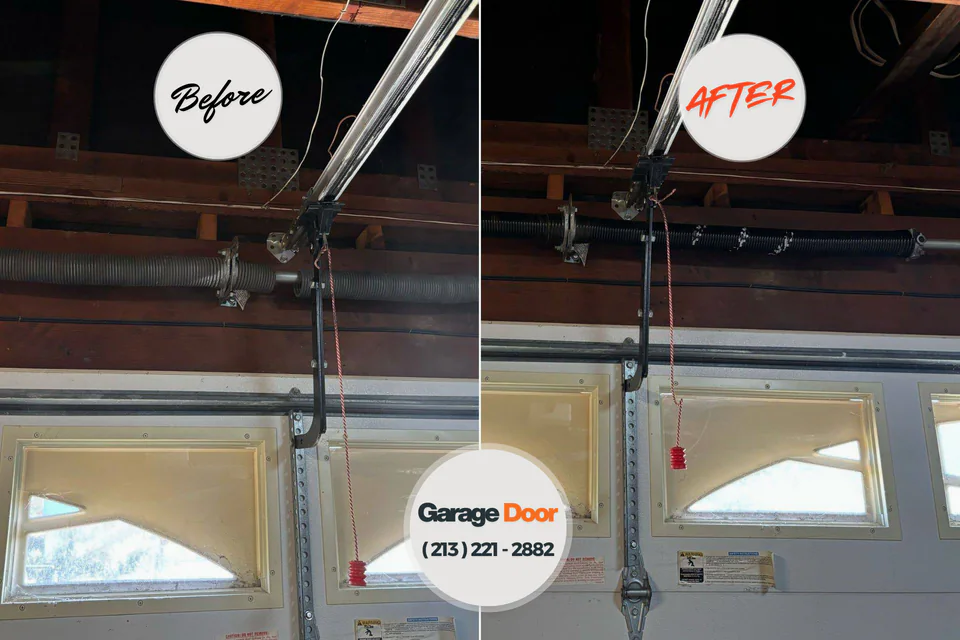 Before and after: garage door repair Monticello, AR